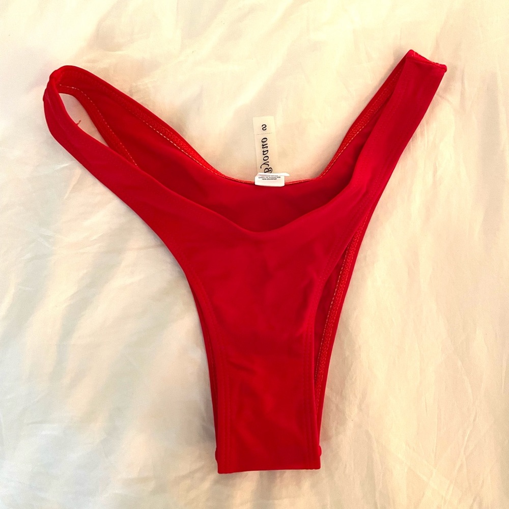 High rise red bikini bottoms NEW - small